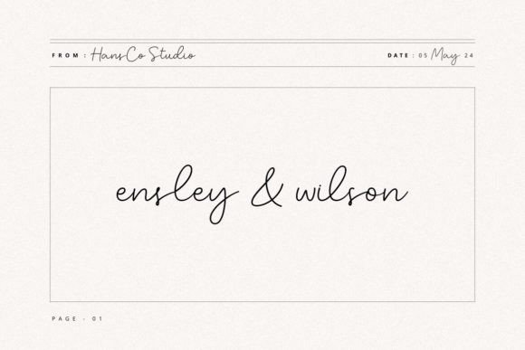 Ensley Wilson: A Designer's Review of a Modern Script